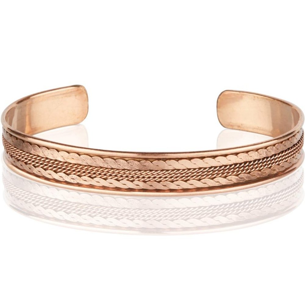 Pure Copper Bracelet Cuff Bangle Chain Design
